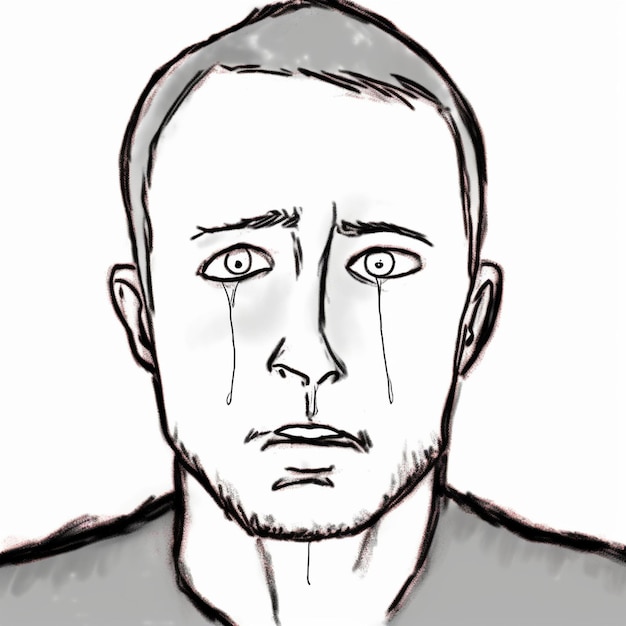 Zdjęcie smutny człowiek płaczący
