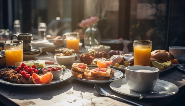 śniadanie do łóżka śniadanie w restauracji śniadanie na stole