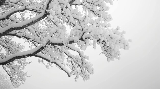 Śnieg gromadzi się na gałęziach drzew