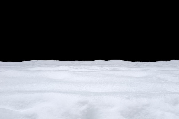 Śnieg na białym tle na czarnym tle. zimowy element projektu. Zdjęcie wysokiej jakości
