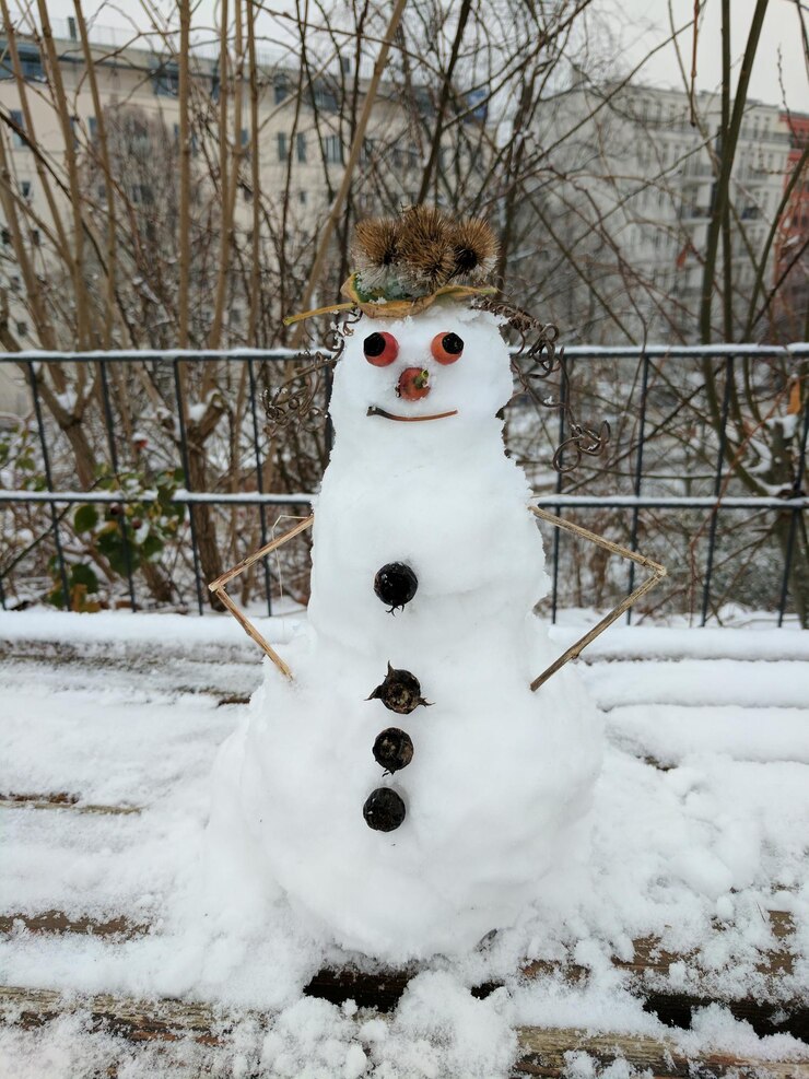 Zdjęcie śnieżak w zimie
