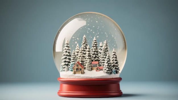Śnieżna kula z motywem świątecznym i miniaturową zimową sceną