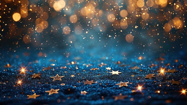 Śnieżne nocne niebo z błyszczącymi gwiazdami przekształca przyjęcie w niebiańską krainę cudów.