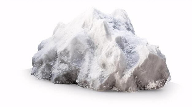 Śnieżny kamień wyróżnia się na jasnym białym tle z wyciętą ścieżką
