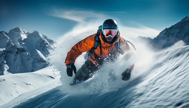 snowboarding narciarstwo dynamiczna sesja zdjęciowa na śniegu