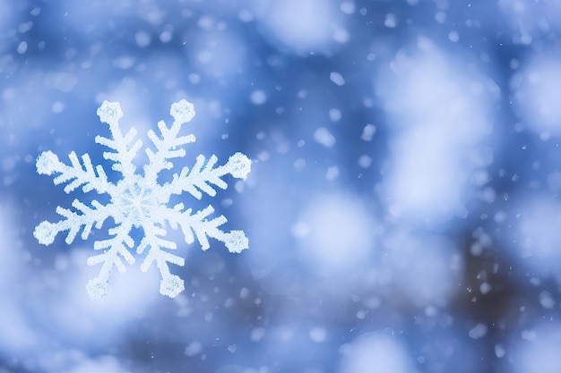 Snowflake Symphony Makro kryształowego płatka śniegu w zimowej generatywnej AIxA