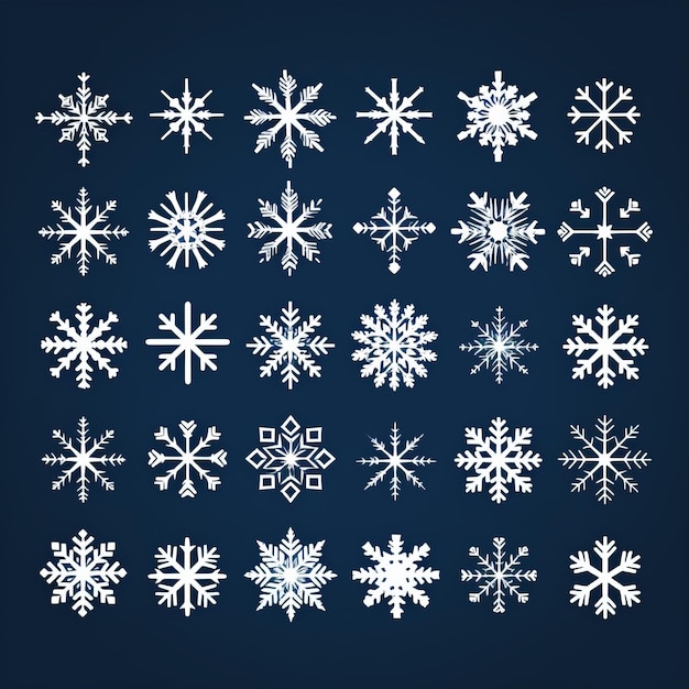 Snowflake Vector Icon Set zabawne kształty i elementy symboliczne