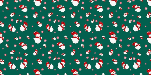 Snowman Toy Christmas Seamless Pattern