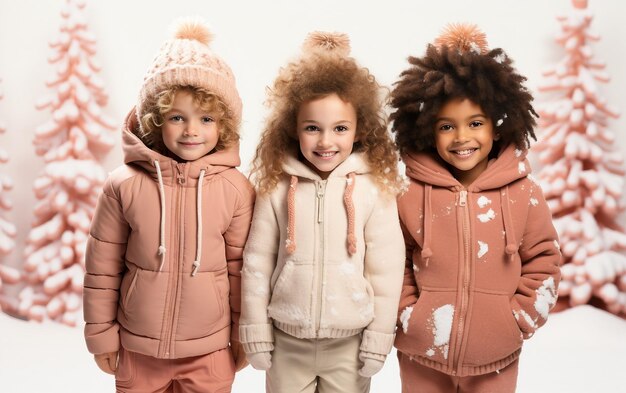 Snowy Kid Fashion Wonderland odizolowany na przezroczystym tle