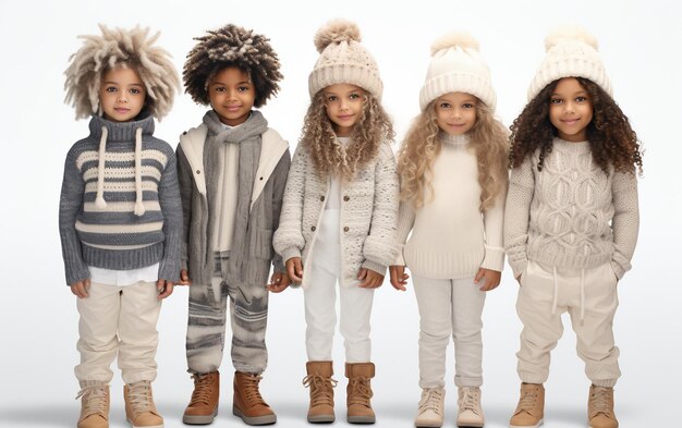 Zdjęcie snowy kid fashion wonderland odizolowany na przezroczystym tle