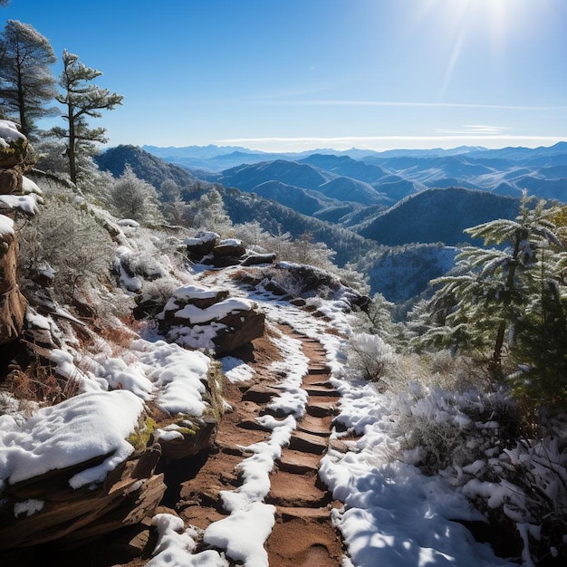 Snowy Pinnacle Perspectives Foto krajobrazu górskiego