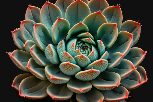 Soczysta echeveria w zbliżeniu naturalnej makrofotografii