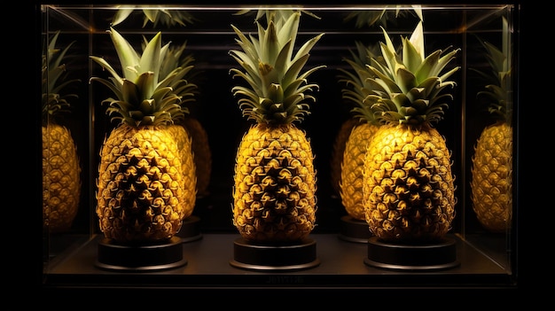 Soczyste i dojrzałe tło ananasa Zbliżenie zdjęcie jedzenia