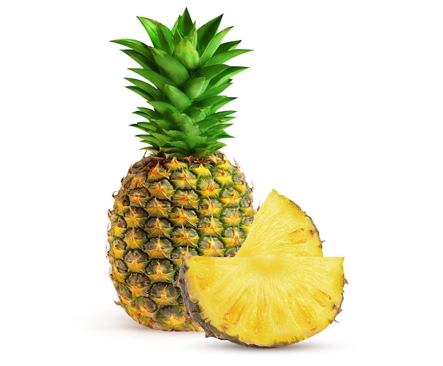 Soczysty I Dojrzały Ananas Na Białym Tle