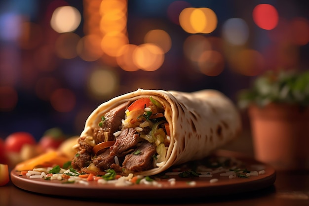 Soczysty wrap shawarma z jagnięciny z warzywami