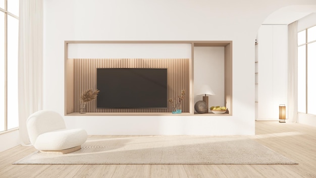 Sofa fotel minimalistyczny design renderowania 3D w stylu muji
