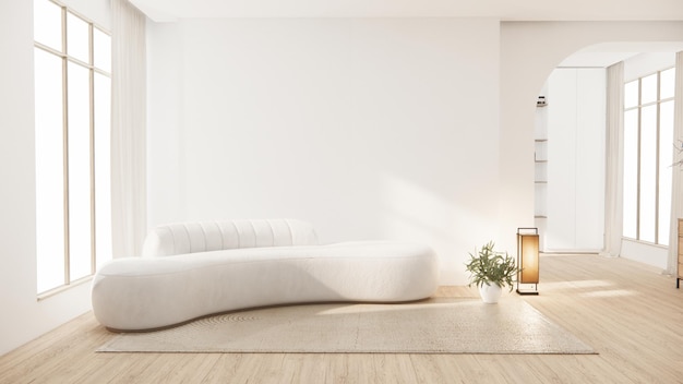 Sofa fotel minimalistyczny design renderowania 3D w stylu muji