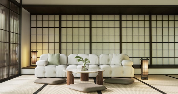 Sofa krzesło minimalistyczny projekt muji style3D rendering