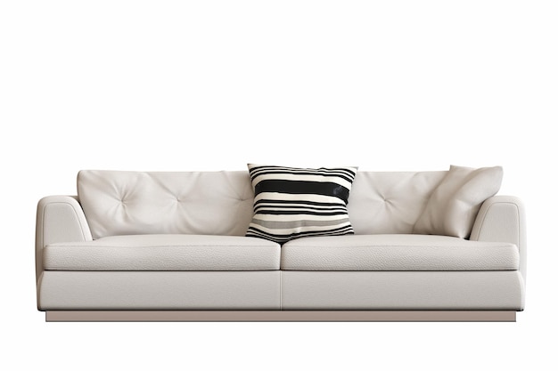 sofa na białym tle meble wewnętrzne ilustracja 3D renderowania cg