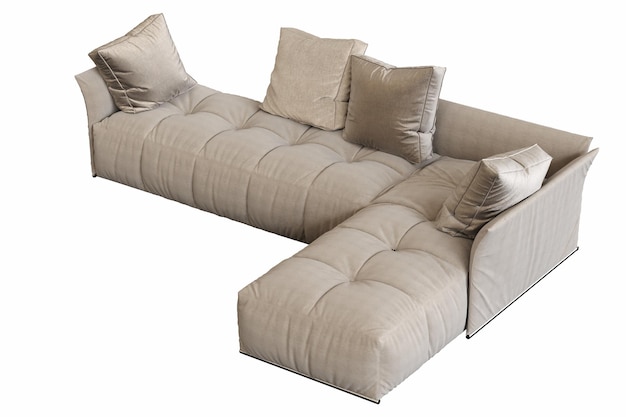 Zdjęcie sofa na białym tle meble wewnętrzne ilustracja 3d renderowania cg