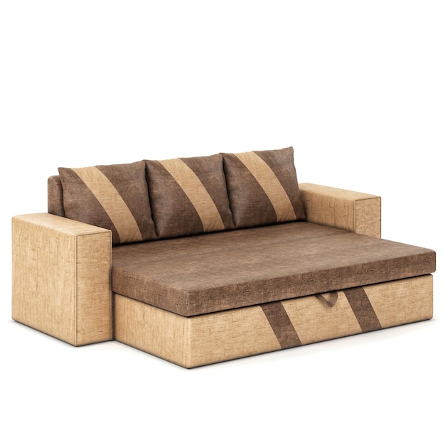 sofa pojedyncze białe tło sofa 3d render zdjęcie premium