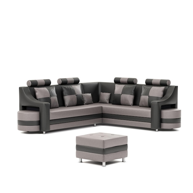 sofa pojedyncze białe tło sofa 3d render zdjęcie premium