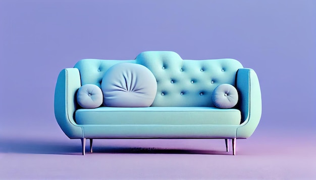 Sofa w pastelowych kolorach