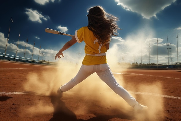 Softball Baseballowy sport drużynowy z piłką Szybkie boisko Wolne boisko Energetyczna gra kijem i piłką Praca zespołowa Sportowa rywalizacja Rozrywka na zewnątrz