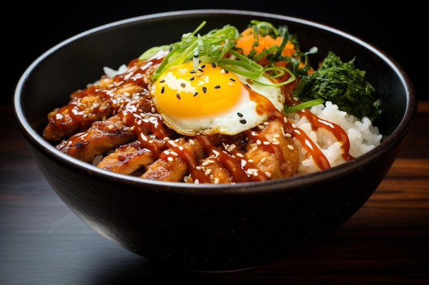 Soja Teriyaki Świnia Katsu Donburi