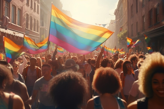 Sojusznicy LGBTQ marszują obok społeczności Generative ai