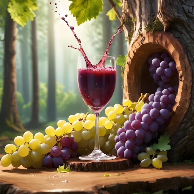 sok z winogron Podium w lesie