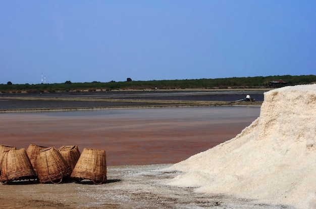 Sól Rolnicza Wysusz Się Na Morzu Błękitnego Nieba Natury Produkcja