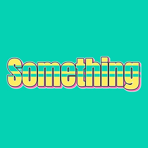 Zdjęcie something typography vintage 90s 3d design żółty różowy tekst tło zdjęcie jpg