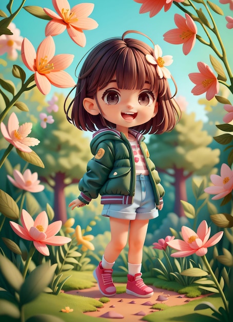 spacer dziewczyny w lesie