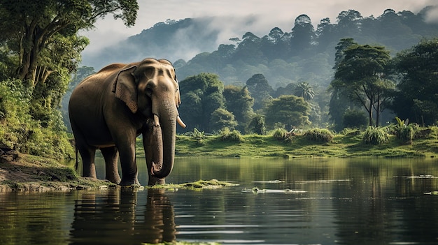 Spacer słonia ze Sri Lanki po dżungli