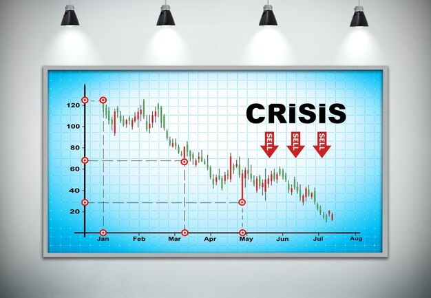 Spadający wykres kryzysu