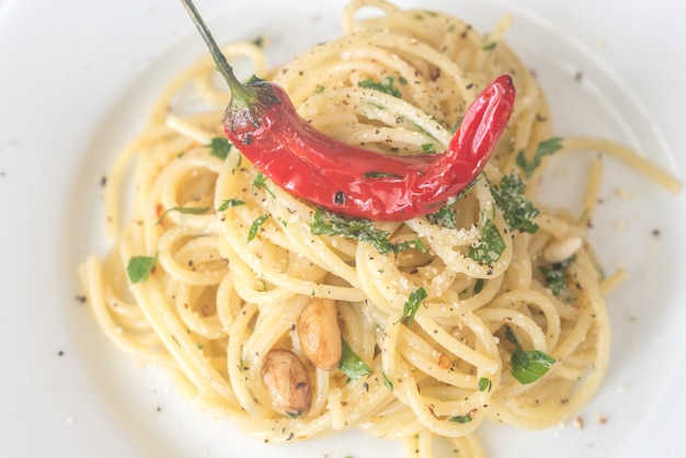 Spaghetti aglio olio i peperoncino