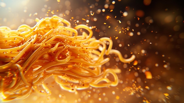 Spaghetti w ruchu latające makaron w powietrzu odpowiednie dla makaronów spożywczych lub spaghetti