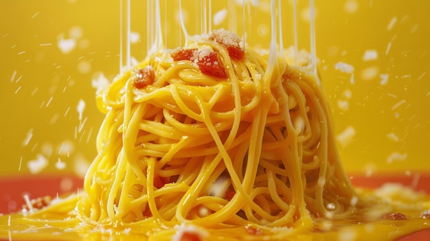 Spaghetti z serem i sosem