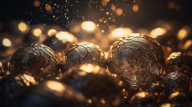 Sparkling Luxury Gold Glitter Bokeh Błyskotki i cząsteczki Generująca sztuczna inteligencja