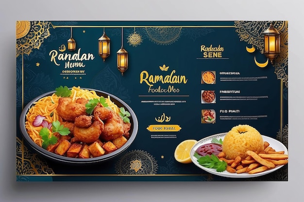 Zdjęcie specjalne menu jedzenia ramadan post w mediach społecznościowych szablon projektu banera