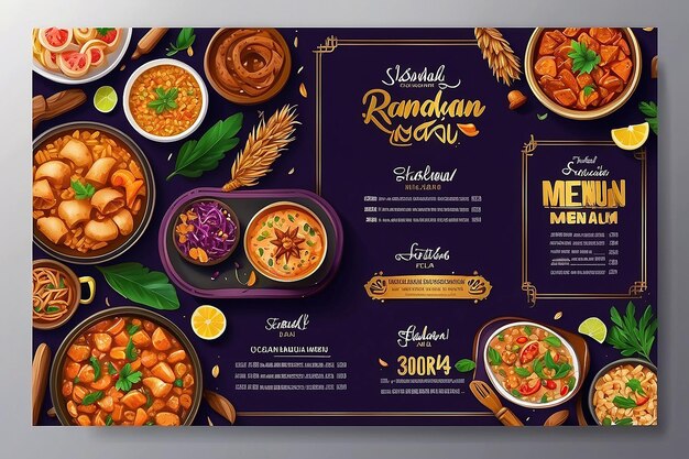 Zdjęcie specjalne menu żywności ramadanu social media food vector template design