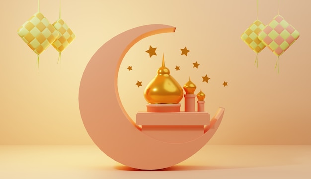 Specjalny projekt ilustracji 3D na Ramadan i Eid