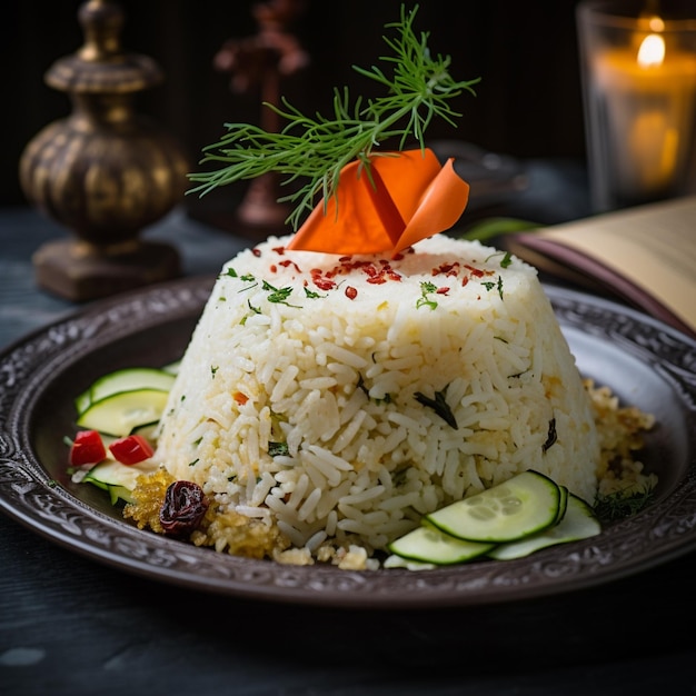 Specjalny talerz gotowanego ryżu