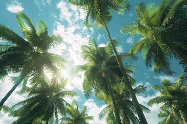 Zdjęcie spędzone w spokoju chwile pod kołyszącymi się palmami