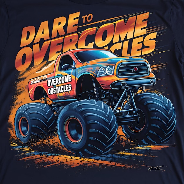 Zdjęcie speeding thrills monster truck tee z daredevil spirit