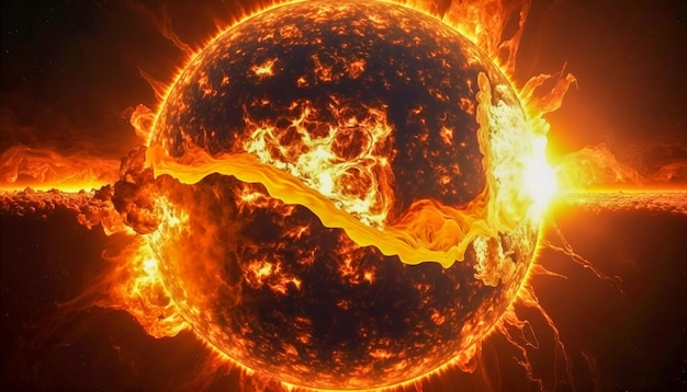 Spektakularne eksplozje słoneczne w kosmosie Ognisty pokaz energii i generatywnej sztucznej inteligencji rozbłysków