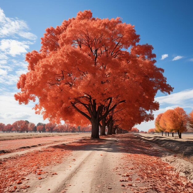 Spektakularny krajobraz jesienny z baldachimem klonu