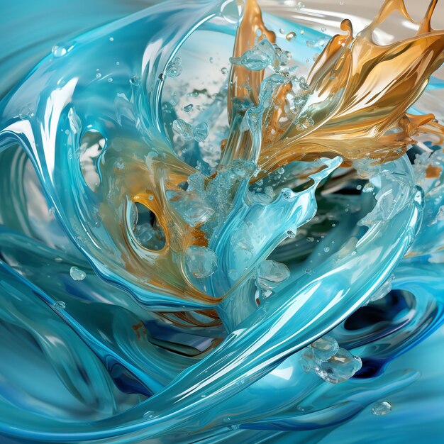 Spektakularny obraz wody 3D, oszałamiający realizm