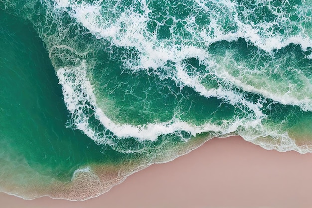Spektakularny widok z góry ze zdjęcia drona pięknej różowej plaży